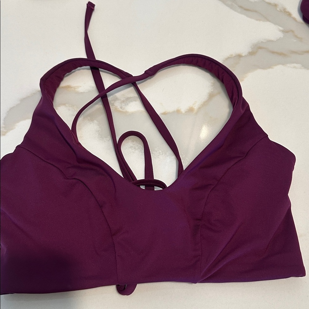 3 piece bundle Athleta Triangle Bikini Tops and Shorts Purple Small - Picture 5 of 10